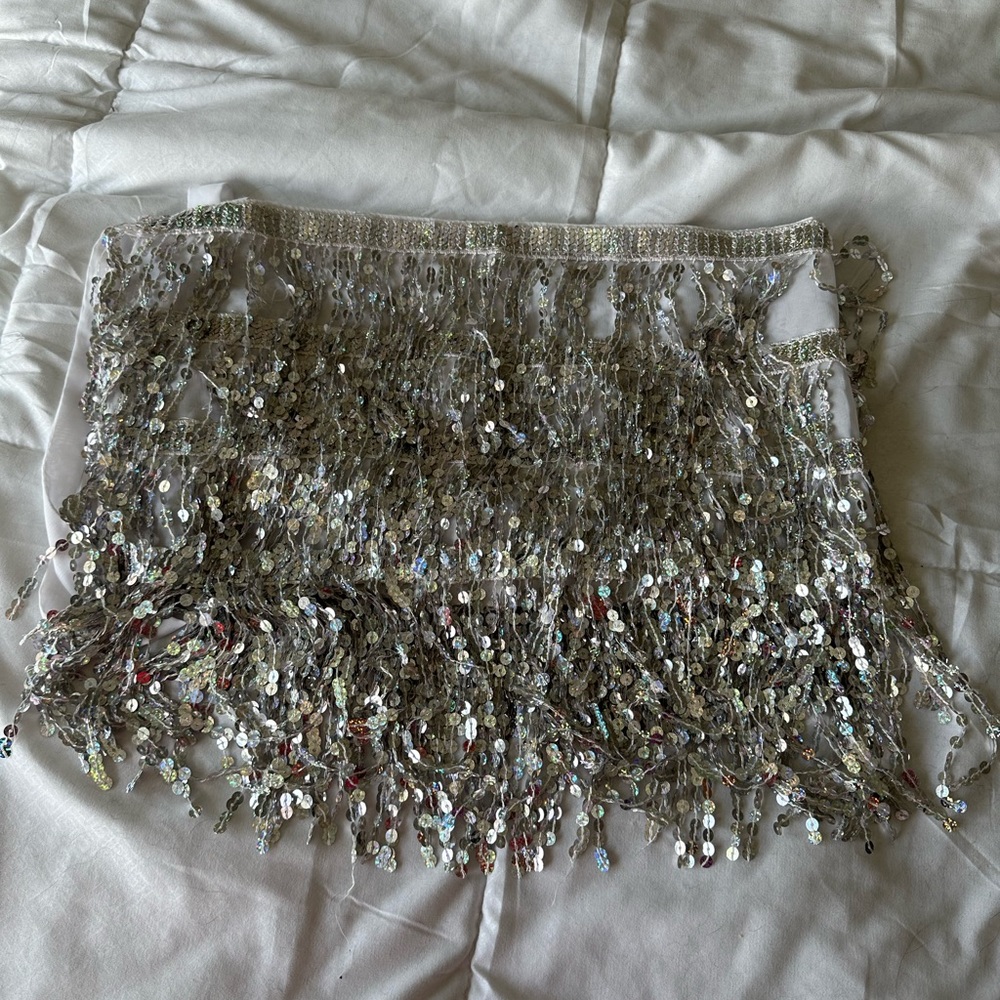 Silver Sequin Skirt